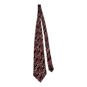 Vintage Screenplay by Martin Wong Silk Neck Tie Red Abstract Pattern